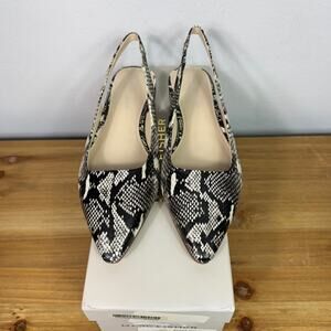 New Marc Fisher Fina2 Slingback Flat in Black Multi Women's Size 6